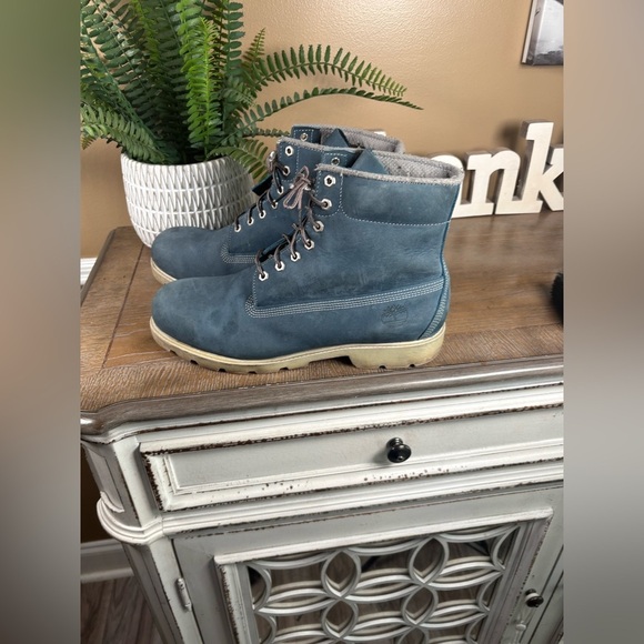 Timberland Premium 6-Inch Waterproof Boots in a blue suede colorway size 13 main image 8